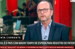 <h6><a href="https://www.youtube.com/watch?v=AKhPA8ISe4U">Brasil é o país com maior tempo de espera para registro de patentes</a></h6><p><a href="https://www.youtube.com/watch?v=AKhPA8ISe4U" target="_blank" rel="noopener">GloboNews</a></p>