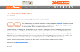 <h6><a href="https://agencia.fapesp.br/7o-painel-cientifico-da-brain4care/44725" target="_blank" rel="noopener">7º Painel Científico da brain4care</a></h6><p><a href="https://agencia.fapesp.br/7o-painel-cientifico-da-brain4care/44725" target="_blank" rel="noopener">Agência - FAPESP</a></p>