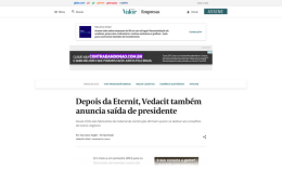 <h6><a href="https://valor.globo.com/empresas/noticia/2023/06/30/depois-da-eternit-vedacit-tambem-anuncia-saida-de-presidente.ghtml" target="_blank" rel="noopener">Depois da Eternit, Vedacit também anuncia saída de presidente</a></h6><p><a href="https://valor.globo.com/empresas/noticia/2023/06/30/depois-da-eternit-vedacit-tambem-anuncia-saida-de-presidente.ghtml" target="_blank" rel="noopener">Valor Econômico</a></p>