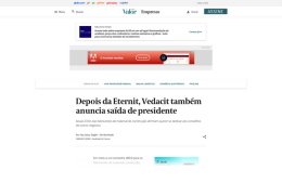 <h6><a href="https://valor.globo.com/empresas/noticia/2023/06/30/depois-da-eternit-vedacit-tambem-anuncia-saida-de-presidente.ghtml" target="_blank" rel="noopener">Depois da Eternit, Vedacit também anuncia saída de presidente</a></h6><p><a href="https://valor.globo.com/empresas/noticia/2023/06/30/depois-da-eternit-vedacit-tambem-anuncia-saida-de-presidente.ghtml" target="_blank" rel="noopener">Valor Econômico</a></p>