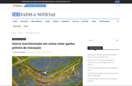 <h6><a href="https://jornalfatosenoticias.com.br/index.php/2024/01/08/aterro-transformado-em-usina-solar-ganha-premio-de-inovacao/" target="_blank" rel="noopener">Aterro transformado em usina solar ganha prêmio de inovação</a></h6><p><a href="https://jornalfatosenoticias.com.br/index.php/2024/01/08/aterro-transformado-em-usina-solar-ganha-premio-de-inovacao/" target="_blank" rel="noopener">Jornal Fatos & Notícias</a></p>