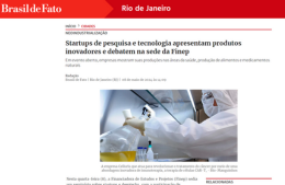 <h6><a href="https://www.brasildefatorj.com.br/2024/05/08/startups-de-pesquisa-e-tecnologia-apresentam-produtos-inovadores-e-debatem-na-sede-da-finep" target="_blank" rel="noopener">Startups de pesquisa e tecnologia apresentam produtos inovadores e debatem na sede da Finep</a></h6><p><a href="https://www.brasildefatorj.com.br/2024/05/08/startups-de-pesquisa-e-tecnologia-apresentam-produtos-inovadores-e-debatem-na-sede-da-finep" target="_blank" rel="noopener">Brasil de Fato RJ</a></p>
