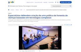 <h6><a href="https://www.gov.br/mcti/pt-br/acompanhe-o-mcti/noticias/2024/07/especialistas-defendem-criacao-de-uma-politica-de-fomento-de-startups-baseadas-em-tecnologias-complexas" target="_blank" rel="noopener">Especialistas defendem criação de uma política de fomento de startups baseadas em tecnologias complexas</a></h6><p><a href="https://www.gov.br/mcti/pt-br/acompanhe-o-mcti/noticias/2024/07/especialistas-defendem-criacao-de-uma-politica-de-fomento-de-startups-baseadas-em-tecnologias-complexas" target="_blank" rel="noopener">Ministério da Ciência, Tecnologia e Inovação</a></p>